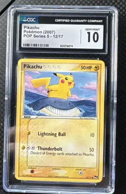 Pokemon Pikachu 2007 Pop Series 5 Figure 12/17 CGC GEM MINT 10 - Image 1