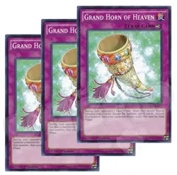 Yugioh - Grand Horn of Heaven x 3 - 1st Edition LP - Plus Free Holo Card - Image 1