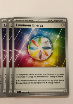 Pokemon Card Paldea Evolved 3x Playset Luminous Energy 191/193 Nm - Image 1