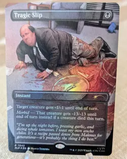 Tragic Slip Foil The Office Chase Card Dwight's Destiny Borderless Bonus - Image 1