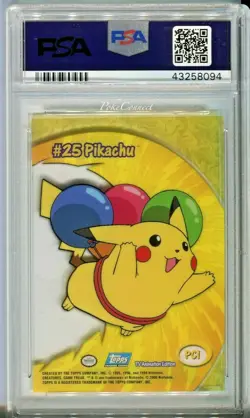 PSA 9 MINT Pokemon Pikachu Topps Clear Card PC1 2000 TV Animation - Image 2