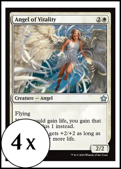 MTG ** FOIL ** 4 x Angel of Vitality - Foundations - Playset 4x x4 - Image 1