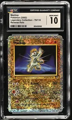 2002 Pokemon Legendary Collection Machop 79/110 Reverse Holo CGC 10 GEM MINT - Image 1