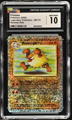 2002 Pokemon Legendary Collection Primape 59/110 Reverse Holo CGC 10 GEM MINT - Image 1