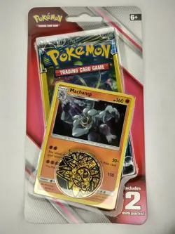 POKEMON Dollar General MACHAMP 2019 Blister Pack 2 Mini Booster Packs Coin NEW - Image 1