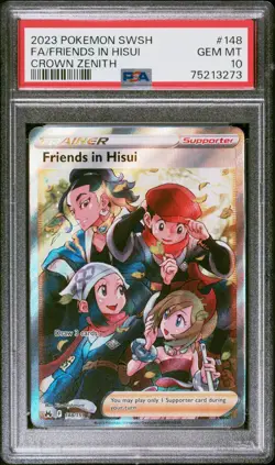 2023 Pokemon Crown Zenith Friends In Hisui Full Art Trainer Rare 148/159 PSA 10 - Image 1