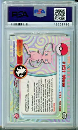 PSA 9 MINT Pokemon MEW 2000 Topps Chrome Series 2 #151 - Image 2