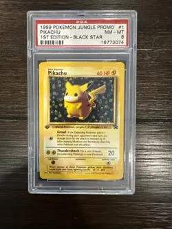 1999 Pokemon Jungle Pikachu 1st Edition W Stamp Duelest Promo PSA 8 - Image 1