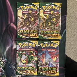 x4 Pokemon TCG - Sword & Shield - Evolving Skies Booster Pack - New - Sealed 820650808777 - Image 1