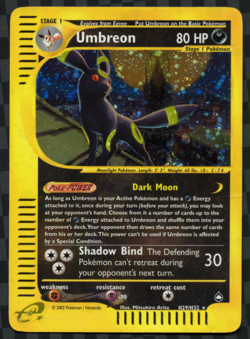 Umbreon Aquapolis e-Series H29/32 Holo Rare Pokemon English TCG - MP - Image 1