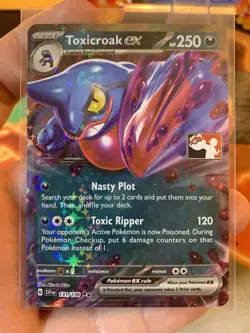 2023 Play! Pokemon Prize Pack Series 3 Toxicroak EX 131 - NM - Image 2
