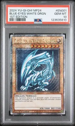 2024 YU-GI-OH! MP24-25TH ANV TIN: DUELING MIRRORS BLUE-EYES WHITE DRAGON PSA 10 - Image 1