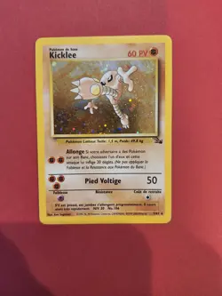 Pokemon german Hitmonlee Kicklee Fossil Holo Card 7/62 TCG LP Lightly Played - Image 1