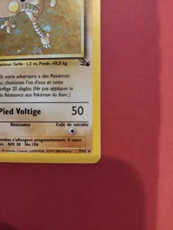 Pokemon german Hitmonlee Kicklee Fossil Holo Card 7/62 TCG LP Lightly Played - Image 4