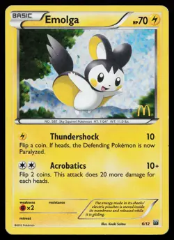 Emolga 6/12 Promo McDonald's Promos 2012 Pokemon Card - Image 1