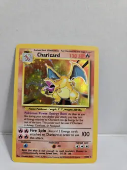 Pokemon TCG Charizard Base Set Holo Unlimited Rare Card 4/102 1995 - Image 1