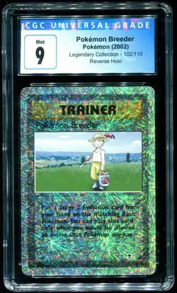 CGC 9 Pokemon Breeder Reverse Holo Legendary Collection 2002 Pokemon Card #102 - Image 1