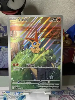 !!NEW!! Black bolt White flare Pokemon jumbo full art Victini promo card! - Image 1