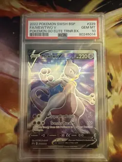 Mewtwo v SWSH229 Sword & Shield Promo Card PSA 10 Holo Pokemon - Image 1