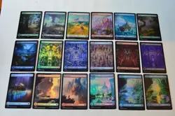MTG Magic The Gathering CCG Lot of 50 Different FULL ART FOIL Basic Lands NM - Image 2