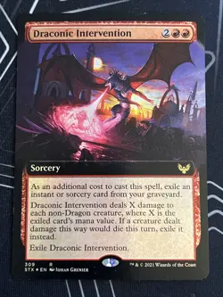 1x Foil Draconic Intervention (309) Extended Art Strixhaven STX LP MTG Magic x1 - Image 1