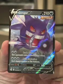 Gengar V 156/264 Ultra Rare Holo Card Swsh08: Fusion Strike Pokemon TCG - Image 1