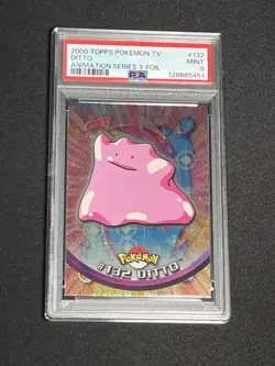 Topps Pokemon TV Animation Series 3 silver foil Ditto #132 PSA 9 Mint - Image 1