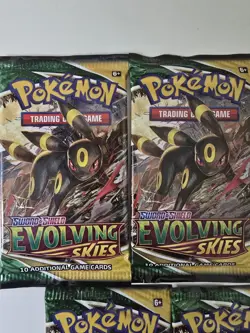 Pokemon TCG, Evolving Skies Sword & Shield 7× Booster Packs New Factory Sealed - Image 3