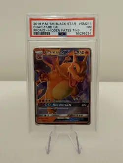2019 Pokemon SM Black Star Promo Charizard GX - Hidden Fates Tins - PSA 7 - Image 1
