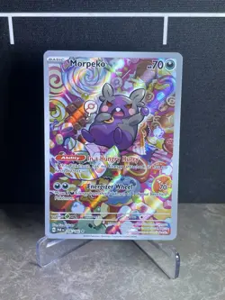 Pokemon TCG Morpeko 206/182 Paradox Rift Full Art Illustration Rare Holo - Image 1