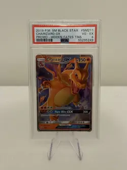 2019 Pokemon SM Black Star Promo Charizard GX - Hidden Fates Tins - PSA 4 - Image 1
