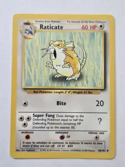 Pokemon TCG Raticate Base Set 40/102 - Uncommon Card - Image 1