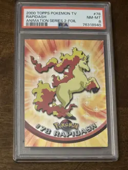 2002 Topps Pokemon TV Animation Series 2 - Foil- Rapidash #78 - PSA 8 NM - Image 1