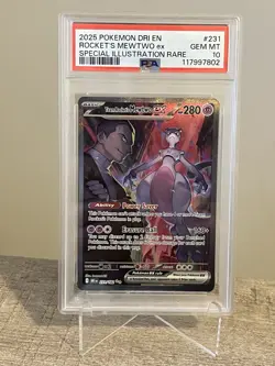 Pokemon 2025 Destined Rivals Team Rockets Mewtwo Ex SIR PSA 10 - Image 1