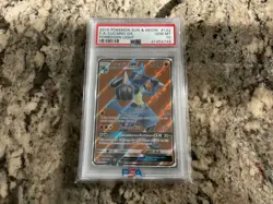 PSA 10 2018 Pokemon Sun & Moon FA Lucario GX Forbidden Light #122 Full Art - Image 1