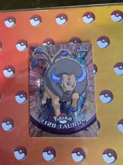 Pokemon 2000 Topps Chrome Tauros #128 TV Series Rare NM - Image 1