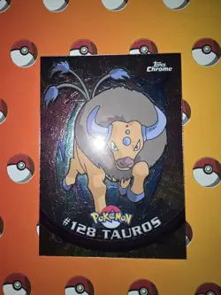 Pokemon 2000 Topps Chrome Tauros #128 TV Series Rare NM - Image 3