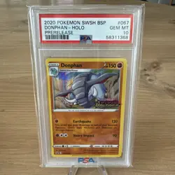 Donphan SWSH067 Vivid Voltage Prerelease Holo Promo Pokemon Card (NM) PSA 10 - Image 1