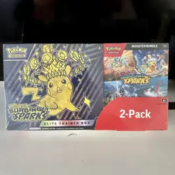 Pokemon TCG Surging Sparks ETB & Booster Bundle Costco 2-Pack NEW Factory Sealed - Image 1
