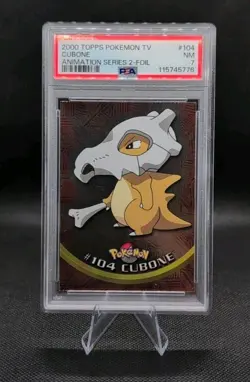 2000 Topps Pokemon TV #104 Cubone Foil PSA 7 - Image 1