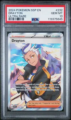 2024 POKEMON SSP ENGLISH SURGING SPARKS HOLO ULTRA RARE #232 DRAYTON PSA 10 🚀🚀 - Image 1