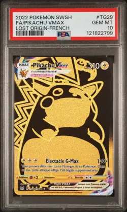 🇫🇷 PIKACHU VMAX GOLD PSA 10 - ORIGINES PERDUES TG 29/TG30 EB FR Pokemon 🇫🇷 - Image 2