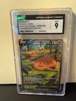 CGC 9 MINT Charizard V SWSH260 Holo Premium Collection Black Star Promo Pokemon - Image 1
