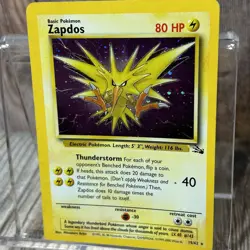 Pokemon Zapdos Trading Card 1999 80 LP/MP Base Set 15/62 LP Fossil - Image 2