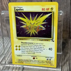 Pokemon Zapdos Trading Card 1999 80 LP/MP Base Set 15/62 LP Fossil - Image 3