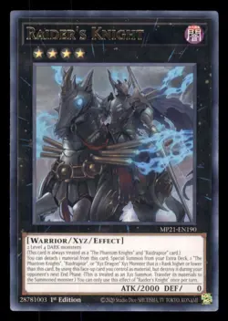 Yu-gi-oh Raider's Knight #MP21-EN190 2021 Tin of Ancient Battles LP - Image 1
