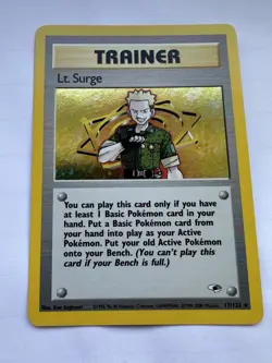 Lt. Surge - Holo Pokemon Card - Gym Heroes 17/132 - Near Mint Condition - Image 1