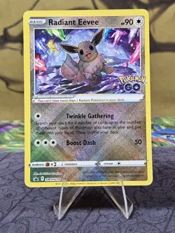 Pokemon Card TCG - Radiant Eevee SWSH230 Pokemon GO Promo - Near Mint - Image 1