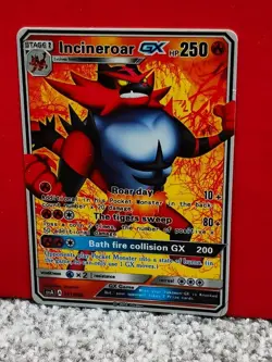 Pokemon card GX Incineroar with printing error - Image 1