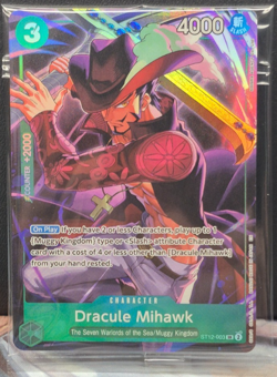 ST12-003 Dracule Mihawk FOIL Super Rare Illustration Box Vol 4 One Piece NM Card - Image 1